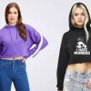 WOMEN'S GYM CROP HOODIE SWEATSHIRT - Image 2